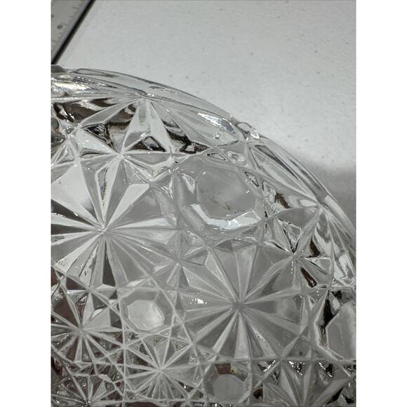 Vintage Glass Divided Dish Button & Daisy Pattern Bowl Multi-Condiment Server - Picture 7 of 12